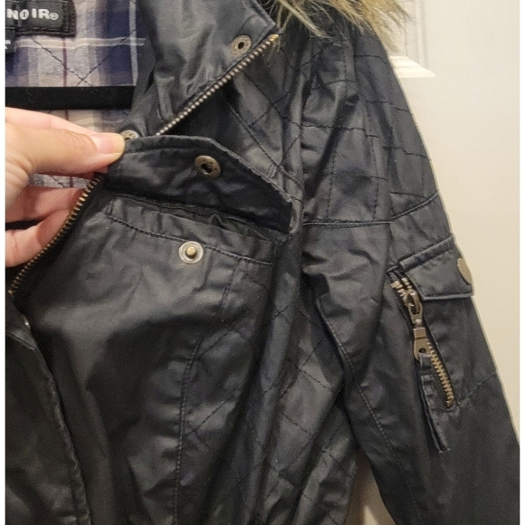 Blanc Noir Anorak Jacket Removable Faux Fur Hood - Picture 5 of 11